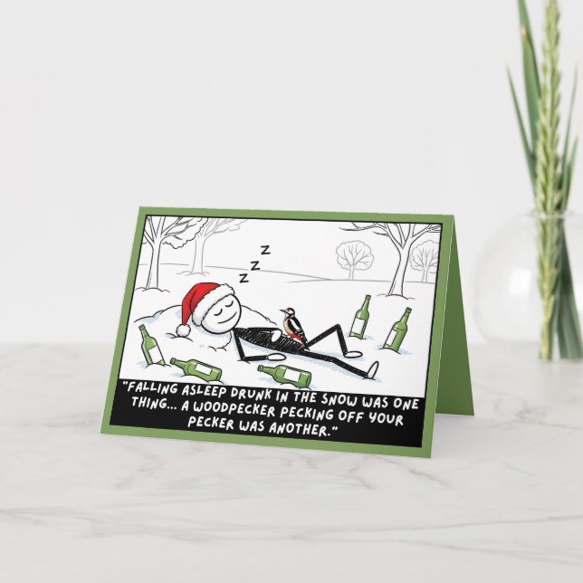 Funny Christmas Stickman Card (Front)