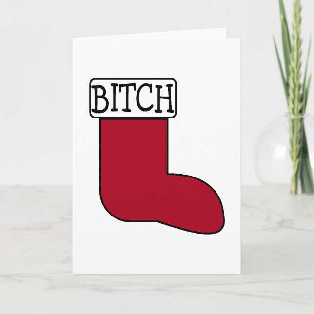 Funny Christmas Stocking Holiday Card (Front)