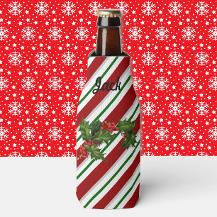 Funny Christmas Stocking Stuffer Add NAME Beer Bottle Cooler
