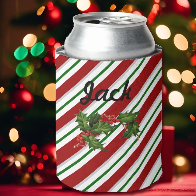 Funny Christmas Stocking Stuffer YOUR NAME Beer Can Cooler (Creator Uploaded)