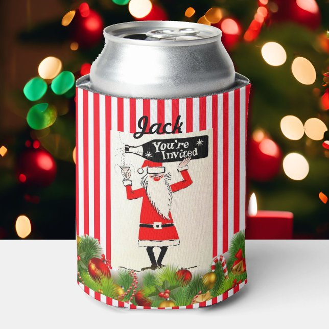 Funny Christmas Stocking Stuffer YOUR NAME Beer Can Cooler (Creator Uploaded)