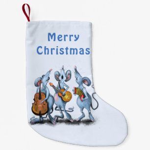 Funny Christmas Stockings with Mouse Music Band