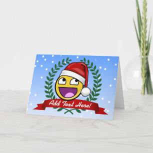 Funny Christmas Style Awesome Face Meme Holiday Card