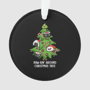 Funny Christmas Sushi Sashimi T Shirt Christmas Ornament