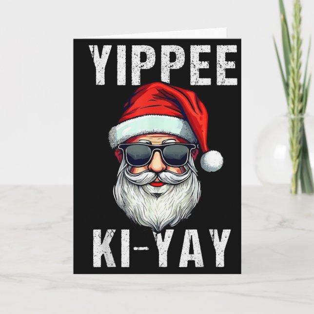 Funny Christmas Sweater Yippee-ki-yay Xmas , Uni-a Card (Front)