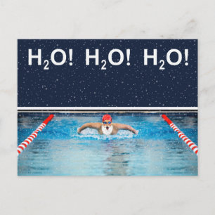 funny Christmas swimmer Postcard