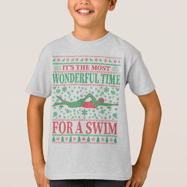 FUNNY CHRISTMAS SWIMMING QUOTES UGLY SWEATER (Front)