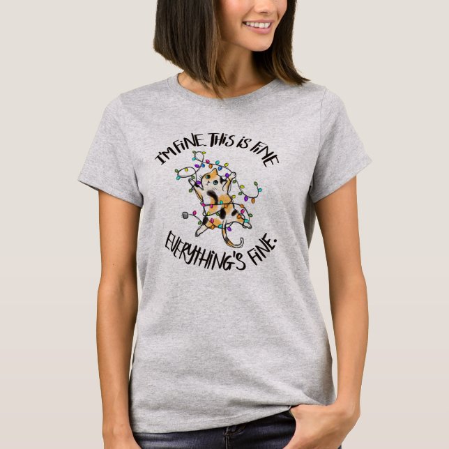 Funny Christmas T-Shirt For Cat Lovers (Front)