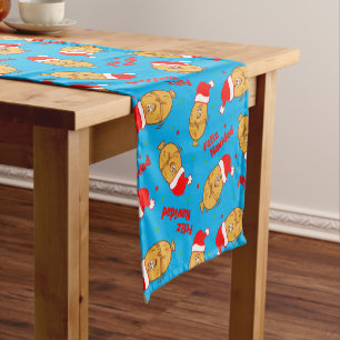 Funny Christmas Tamales Pattern Short Table Runner