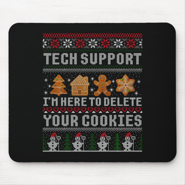 Funny Christmas Tech Suprt Computer  Mouse Mat (Front)