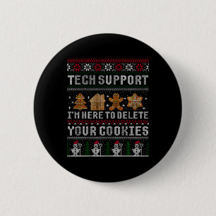Funny Christmas Tech Suprt Computer T Shirt  6 Cm Round Badge