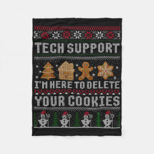 Funny Christmas Tech Suprt Computer T Shirt  Fleece Blanket