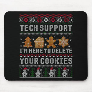Funny Christmas Tech Suprt Computer T Shirt Mouse Mat