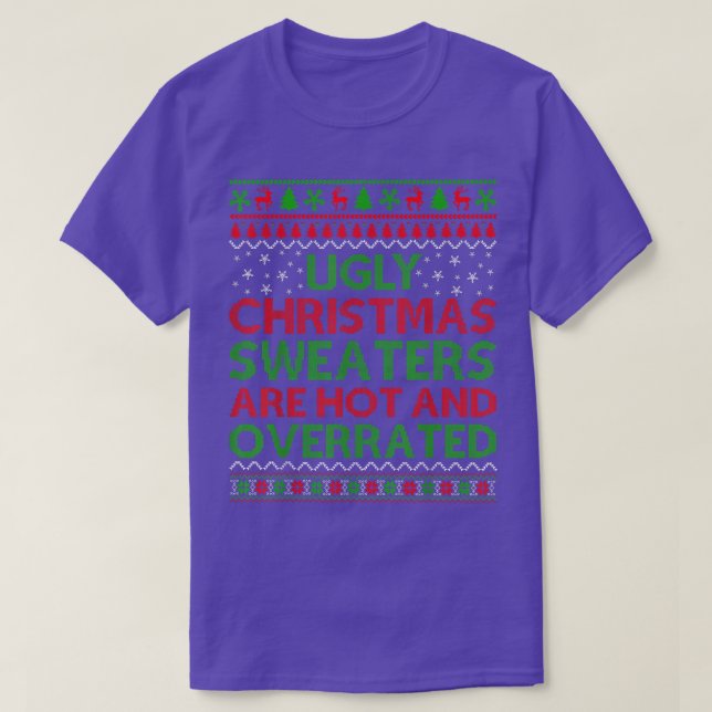 Funny Christmas Tee for Ugly Sweater Party Men, Wo (Design Front)