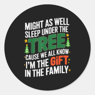 Funny Christmas Tee Shirts Kids Mens Xmas Pajamas  Classic Round Sticker