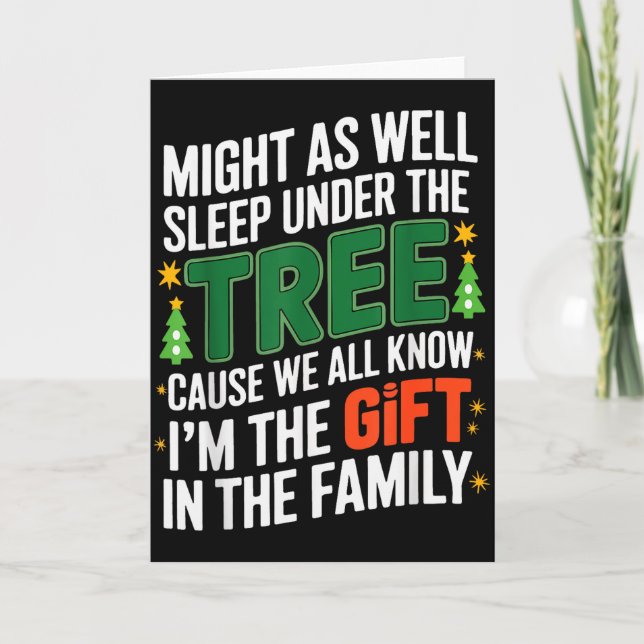 Funny Christmas Tee Shirts Kids Mens Xmas Pyjamas  Card (Front)