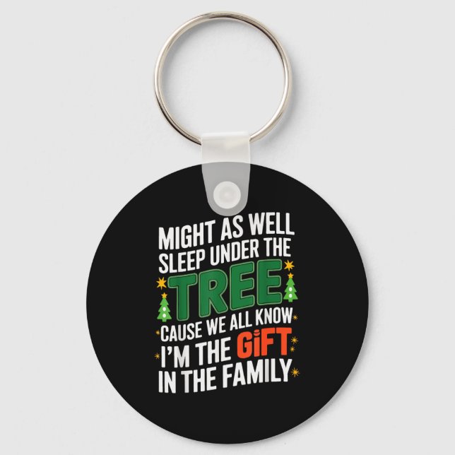Funny Christmas Tee Shirts Kids Mens Xmas Pyjamas  Key Ring (Front)