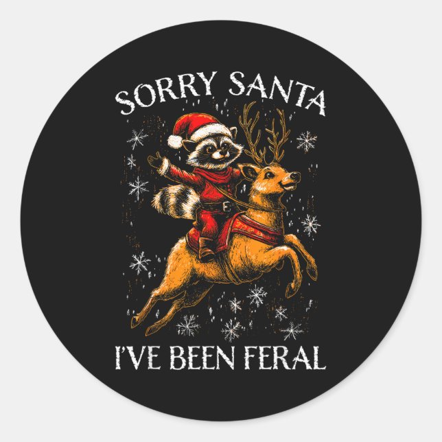 Funny Christmas Tee Sorry Santa Xmas Kids Boys Gir Classic Round Sticker (Front)