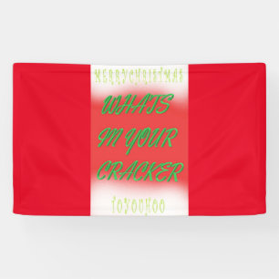 Funny Christmas text word design red green white Banner