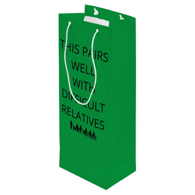 Funny Christmas Thanksgiving Wine Bag  Wine Tote (Back Angled)