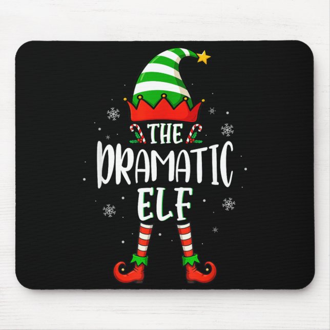 Funny Christmas The Dramatic Elf Family Matching X Mouse Mat (Front)