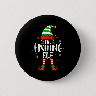 Funny Christmas The Fishing Elf Family Matching Xm 6 Cm Round Badge