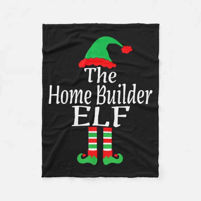 Funny Christmas The Home Builder Elf Developer Arc Fleece Blanket (Front)