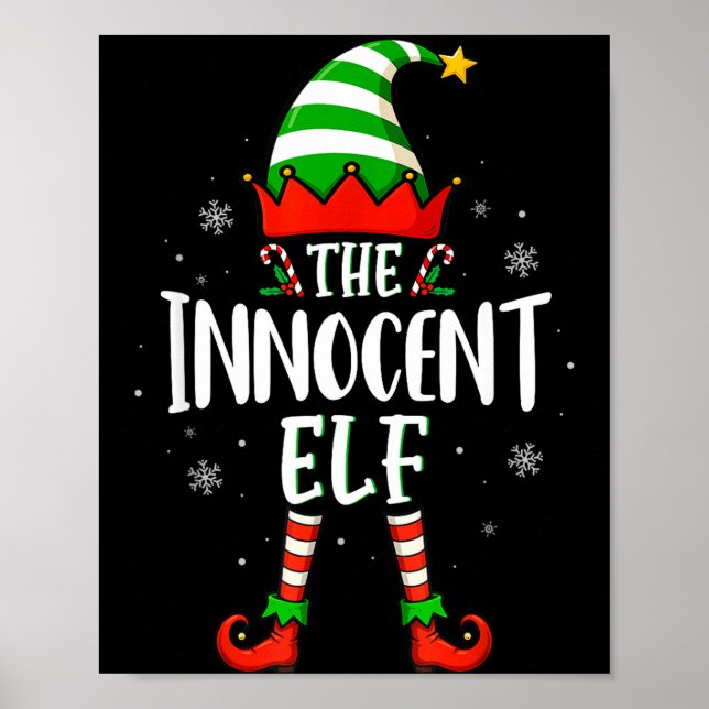 Funny Christmas The Innocent Elf Family Matching X Poster (Front)