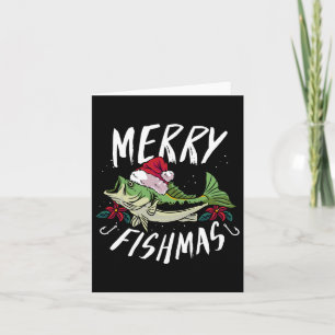 Funny Christmas Themed B Fishing Design - Merry Fi Card