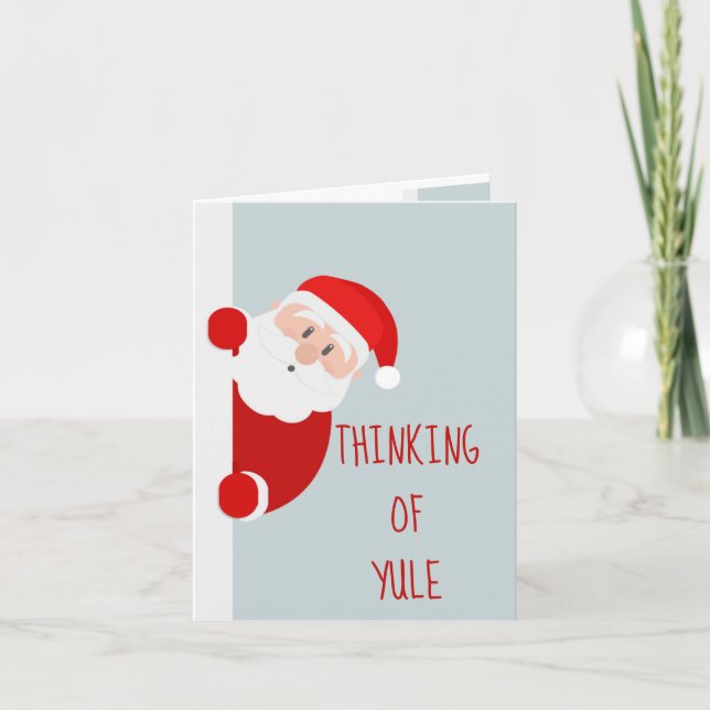 Funny Christmas Thinking of Yule Santa Sweetheart Card (Front)