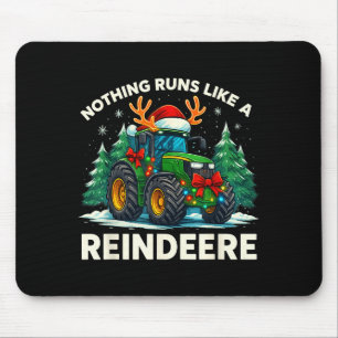 Funny Christmas Tractor Nothing Runs Like A Reinde Mouse Mat