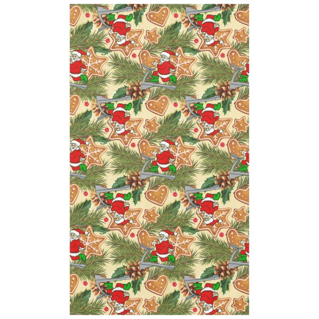 funny christmas treadmill santa cookies  tablecloth (Front)