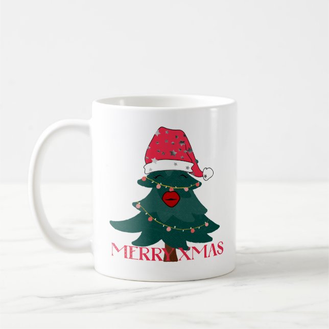Funny Christmas tree Coffee Mug (Left)