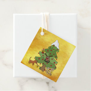 funny Christmas tree Favour Tags