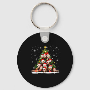 Funny Christmas Tree Ferrets Family Xmas Pajamas  Key Ring