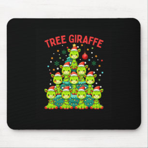 Funny Christmas Tree Giraffe Holiday Giraffes Sant Mouse Mat