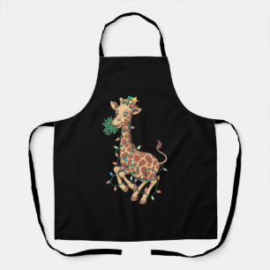 Funny Christmas Tree Giraffe Lover Gift Love Apron