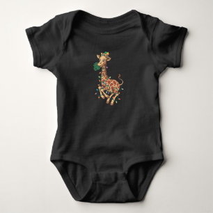 Funny Christmas Tree Giraffe Lover Gift Love Baby Bodysuit