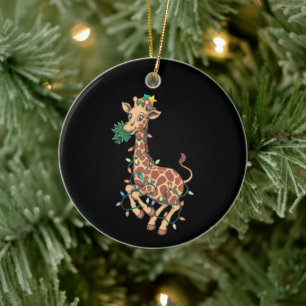 Funny Christmas Tree Giraffe Lover Gift Love  Ceramic Tree Decoration
