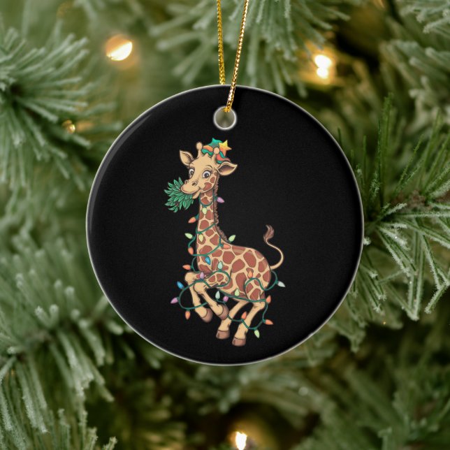Funny Christmas Tree Giraffe Lover Gift Love  Ceramic Tree Decoration (Tree)