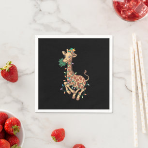 Funny Christmas Tree Giraffe Lover Gift Love Napkin