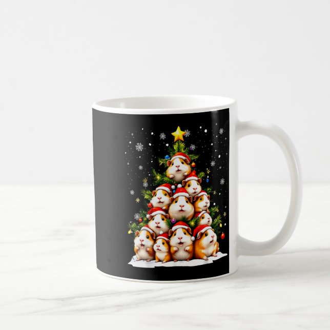 Funny Christmas Tree Guinea G Family Xmas Pajamas  Coffee Mug (Right)