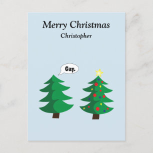 Funny Christmas tree Holiday Postcard