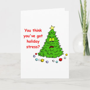 Funny Christmas Tree Holiday Stress Joke Cards