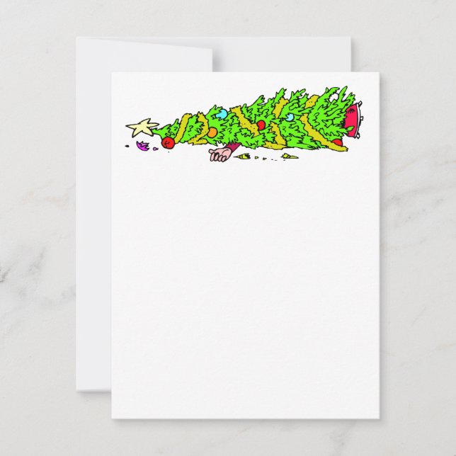 Funny Christmas Tree Humour Holiday Card (Front)
