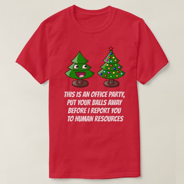 Funny Christmas Tree - Oifice Party T-Shirt (Design Front)