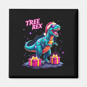 Funny Christmas Tree Rex Boys Men Cool 70s 80s Xma Magnet