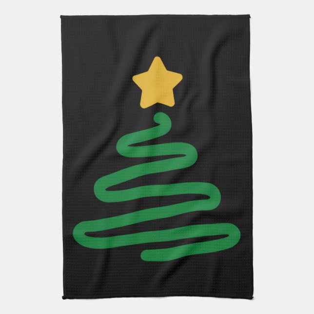 Funny Christmas Tree Tea Towel (Vertical)