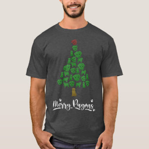 Funny Christmas Tree With Pugs Cute Dog Lover T-Shirt
