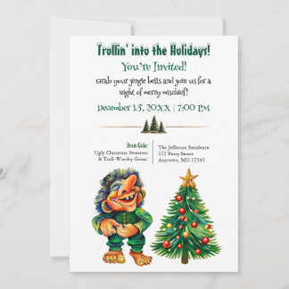 Funny Christmas Troll Holiday Party Invitation